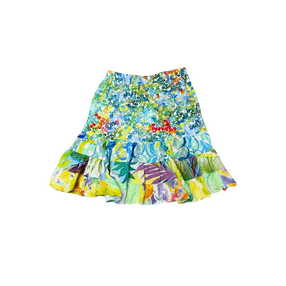 Jams World Ruffle Mini Skirt Womens Small Multi‎ Color Excellent Bevy Floral